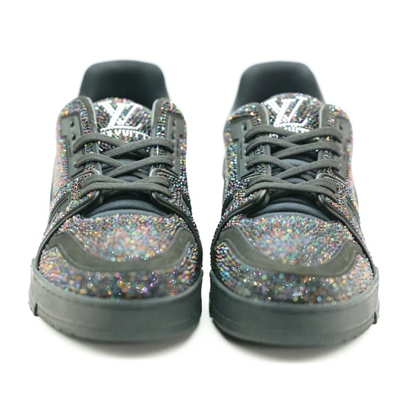 Louis Vuitton LV Trainer Black Swarovski Crystals Size 9.5 US - 8.5 UK - Picture 2 of 6